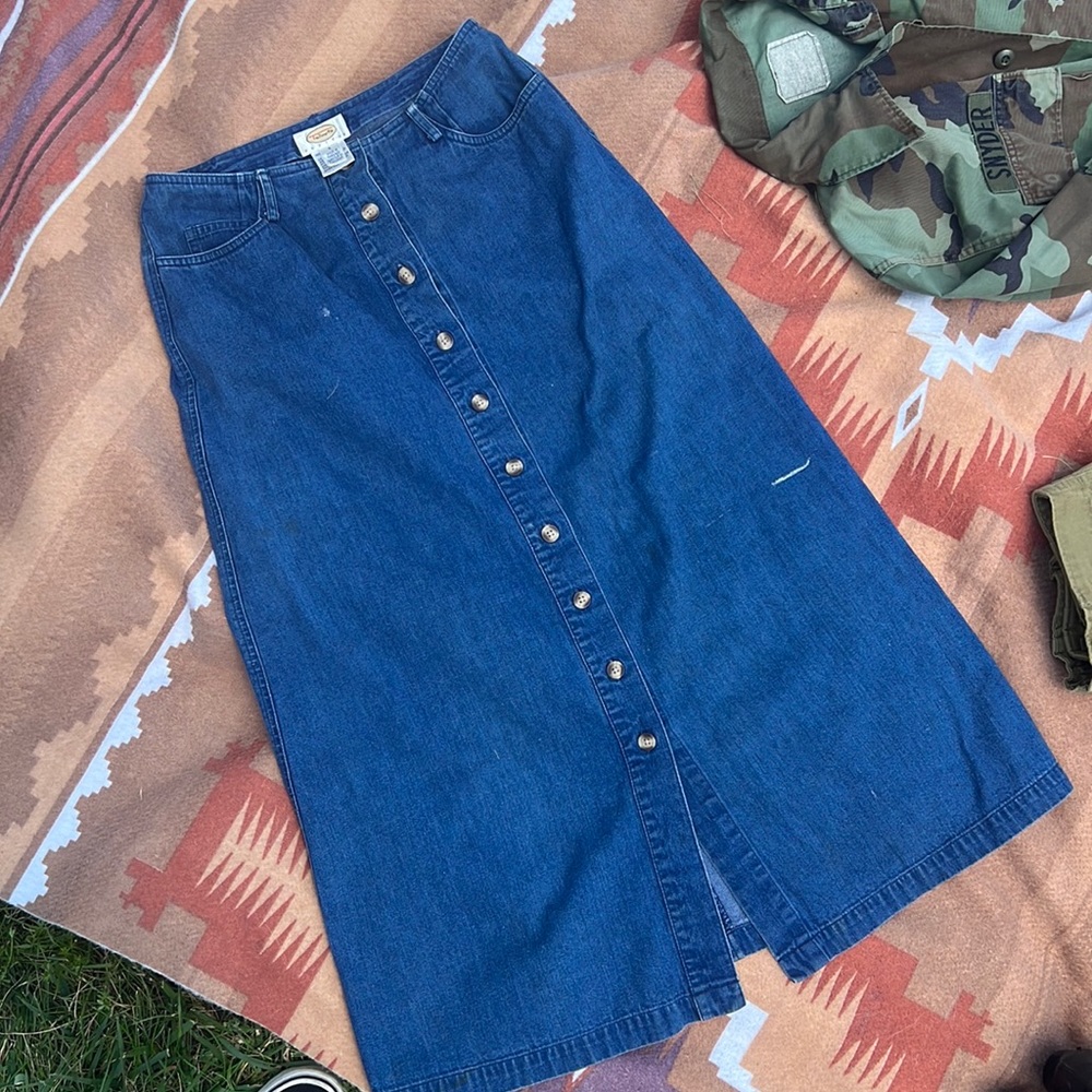 TALBOTS DENIM BUTTON DOWN SKIRT